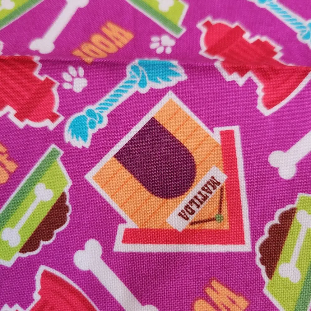 Dog Print Cotton Fabric 1yd x44